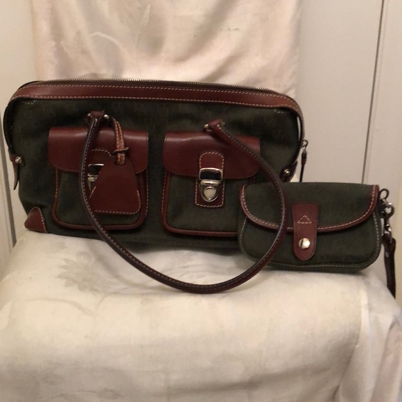 Dooney & Bourke Handbags - Dooney & Bourke green logo satchel and wristlet